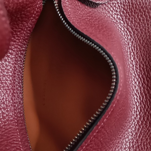 Coach- Lori- Pebble Leather & Suede Tote /Shoulder Bag - Burgundy - Picture 12 of 14